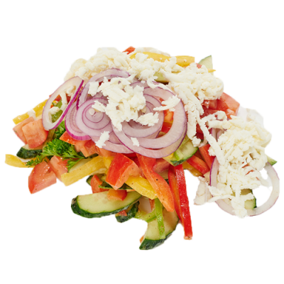 Шопсикий овощной салат с запечёнными перцами